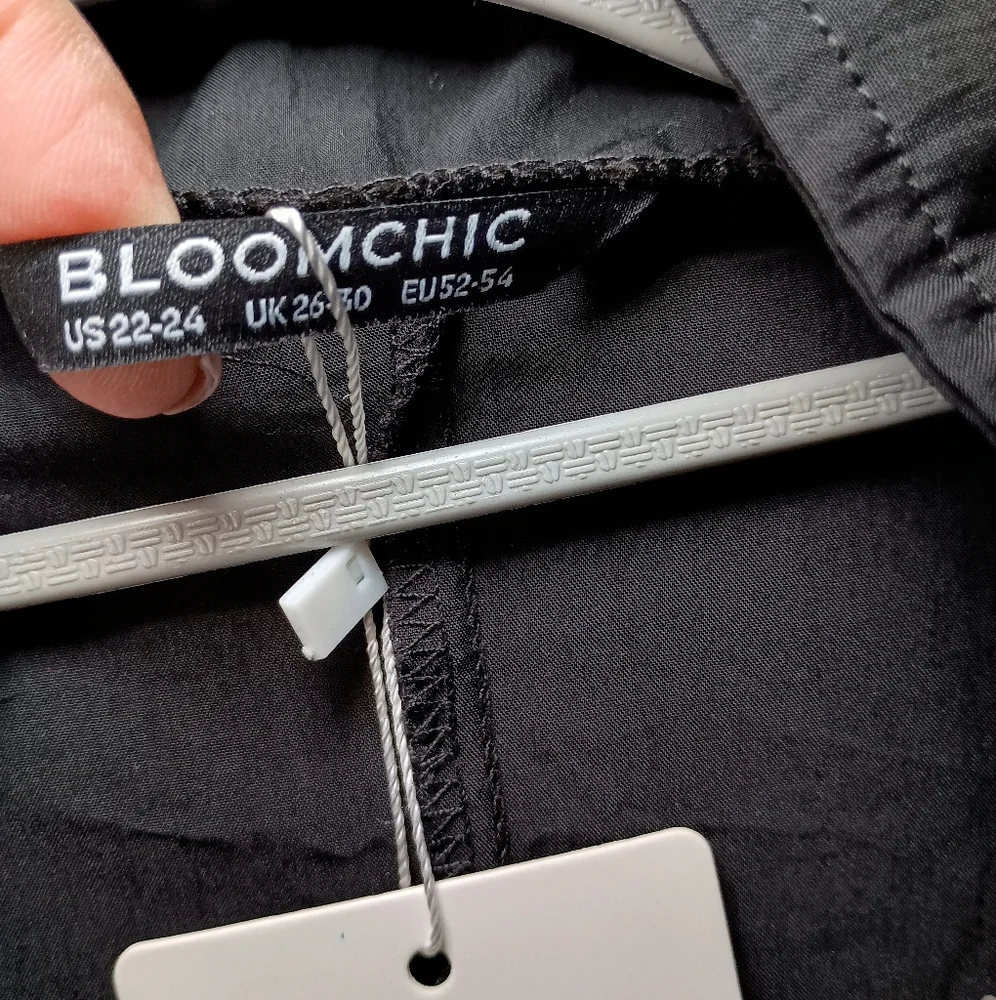 BloomChic Black Lightweight Hooded Jacket 22W-24W NWT - Picture 5 of 11